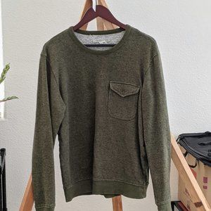 Outerknown sweater green hemp with pocket